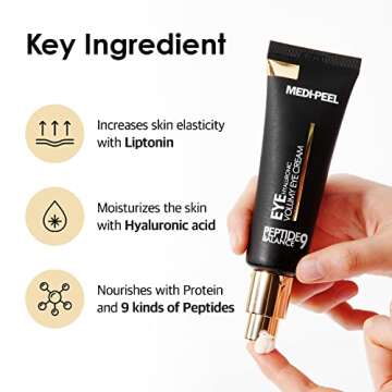 Medi-Peel Peptide9 Hyaluronic Volumy Eye Cream, Anti-Aging, Brightening, Reduces Wrinkles, Under Eye Bags, Dark Circles & Puffiness Care, Hyaluronic Acids, Enhance Elasticity, Korean Skin Care