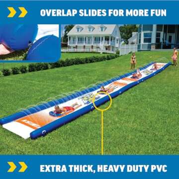 Wow Sports Mega Water Slide Giant Backyard Slide with Sprinkler, Slip and Slide for Adults and Kids, Extra Long 25 ft x 6 ft