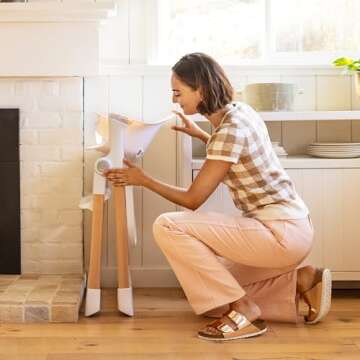 Munchkin Float Baby High Chair, Foldable and Easy to Clean, for Babies and Toddlers, White with Wood...