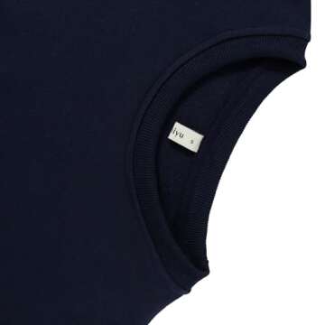 Amazhiyu Women's Cropped Sweatshirt French Terry Crew Neck Long Sleeve Pullover Cetacean Blue, Medium