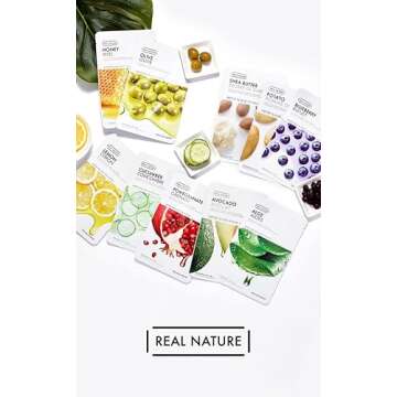 THE FACE SHOP Real Nature Face Mask | Contains Honey That Provides Extra Glow & Helps Regain Skin’s Radiance & Moisture | K Beauty Facial Skincare for Oily & Dry Skin | Honey,K-Beauty