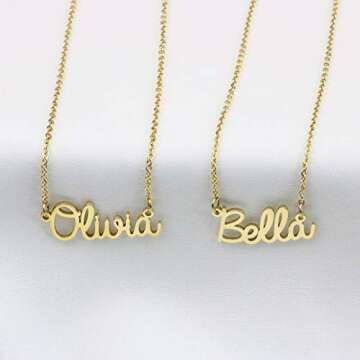 Gifts for Women 18K Gold Chain Plated Stainless Steel Personalized Necklaces Birthday Jewelry for Women Olivia