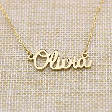 Gifts for Women 18K Gold Chain Plated Stainless Steel Personalized Necklaces Birthday Jewelry for Women Olivia