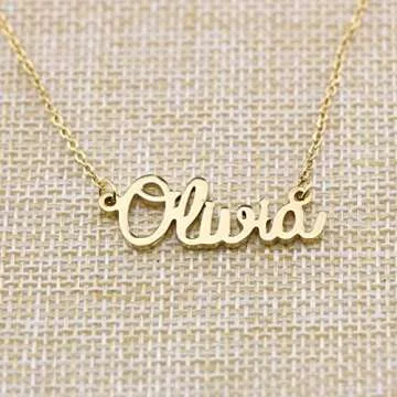 Gifts for Women 18K Gold Chain Plated Stainless Steel Personalized Necklaces Birthday Jewelry for Women Olivia