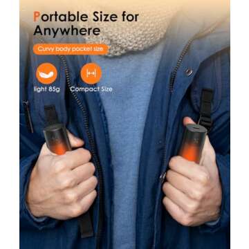 Wavmill Hand Warmers Rechargeable - 2 Pack 10400mAh Handwarmers - 360° Warming, 18Hrs Heating Pocket Heater - Outdoors, Hunting, Camping Gear - Xmas Gifts for Men/Him, Stocking Stuffers