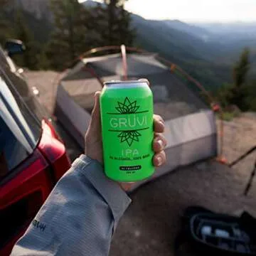 Gruvi IPA Non-Alcoholic Beer, 60 Calories, 4-Pack, 0% ABV, Zero Alcohol Beer, NA Beer