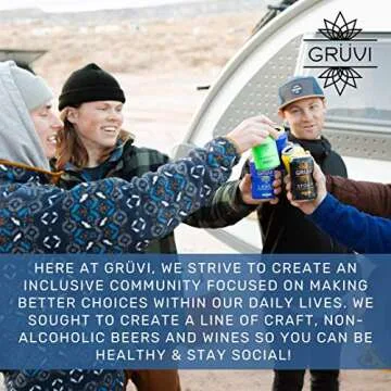 Gruvi IPA Non-Alcoholic Beer, 60 Calories, 4-Pack, 0% ABV, Zero Alcohol Beer, NA Beer