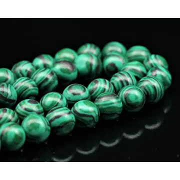 Natural Malachite Beaded Choker - Unique Green Gemstone Necklace, 8mm Beads, Stylish Durable Jewelry...