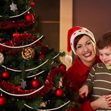 WILLBOND 16 Feet Christmas Wood Bead Garland for Holiday Decor