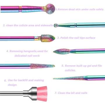 14pcs Nail Drill Bits Set, 3/32'' Professional Diamond Carbide Cuticle Remover Drill Bits for Nails,...