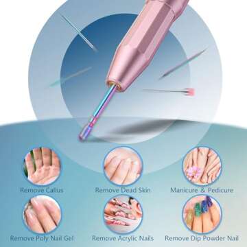 14pcs Nail Drill Bits Set, 3/32'' Professional Diamond Carbide Cuticle Remover Drill Bits for Nails, Rotary Burrs Electric Manicure Nail File Bit for Acrylic Gel Nails Cuticle Manicure