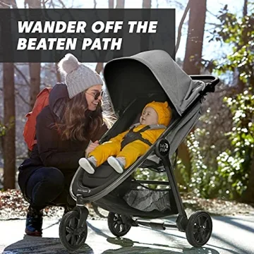 Baby Jogger City Mini GT2 All-Terrain, Lightweight Stroller with Forever Air Tires, One-Hand Fold, and All-Wheel Suspension, Pike Exclusive Includes Belly Bar, Leatherette Handlebar, & Premium Fabric