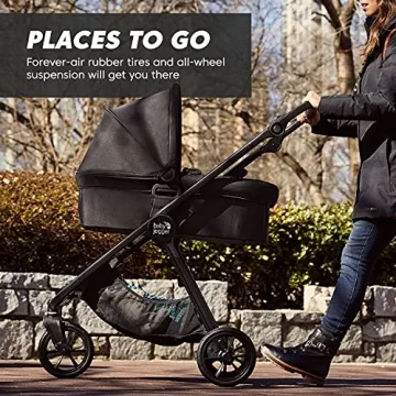 Baby Jogger City Mini GT2 All-Terrain, Lightweight Stroller with Forever Air Tires, One-Hand Fold, and All-Wheel Suspension, Pike Exclusive Includes Belly Bar, Leatherette Handlebar, & Premium Fabric
