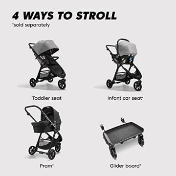 Baby Jogger City Mini GT2 All-Terrain, Lightweight Stroller with Forever Air Tires, One-Hand Fold, and All-Wheel Suspension, Pike Exclusive Includes Belly Bar, Leatherette Handlebar, & Premium Fabric