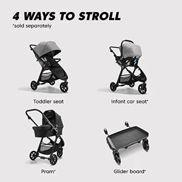 Baby Jogger City Mini GT2 All-Terrain, Lightweight Stroller with Forever Air Tires, One-Hand Fold, and All-Wheel Suspension, Pike Exclusive Includes Belly Bar, Leatherette Handlebar, & Premium Fabric
