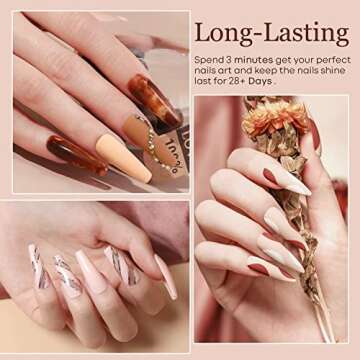 modelones Gel Nail Polish Kit -6 Colors Spring Nude Pink Gel Polish Set Skin Tones Neutral Brown Soak Off Gel Nail Kit Manicure DIY Nail Art Salon Home Gift