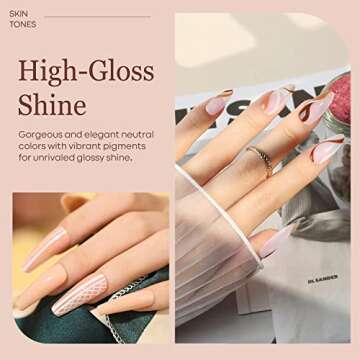 modelones Gel Nail Polish Kit -6 Colors Spring Nude Pink Gel Polish Set Skin Tones Neutral Brown Soak Off Gel Nail Kit Manicure DIY Nail Art Salon Home Gift