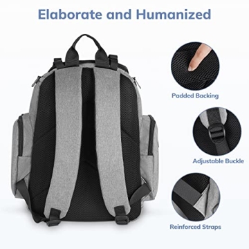 Mancro Diaper Bag Backpack with Insulated Pockets for Parents