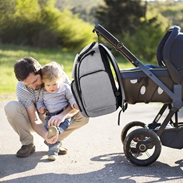 Mancro Diaper Bag Backpack with Insulated Pockets for Parents