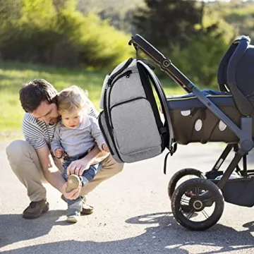 Mancro Diaper Bag Backpack with Insulated Pockets for Parents