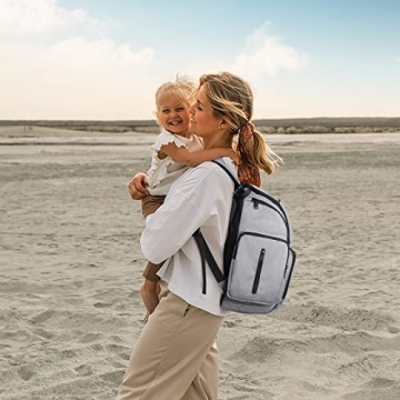 Mancro Diaper Bag Backpack with Insulated Pockets for Parents