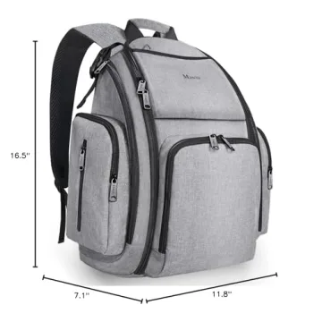 Mancro Diaper Bag Backpack with Insulated Pockets for Parents