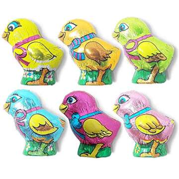 Madelaine Easter Candy 25 Premium Milk Chocolate Baby Chicks Wrapped In Colorful Foils - 1/2 LB East...