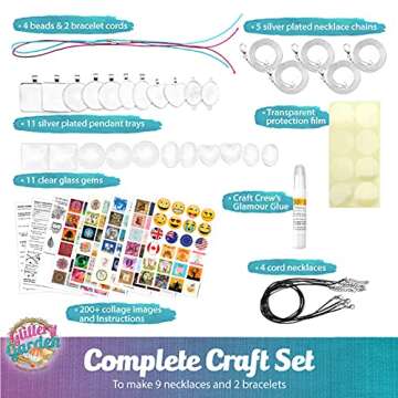 Girls Jewelry Making Kit. Best Necklace Pendant & Bracelet Crafting Set with Glass Beads & Charms. F...