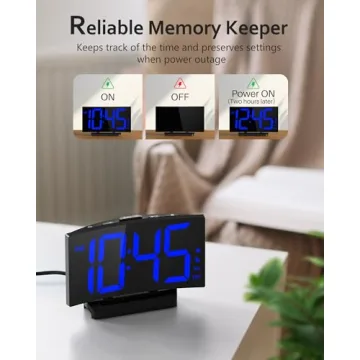 GOLOZA Upgraded Alarm Clock: Clear Display & Adjustable Features