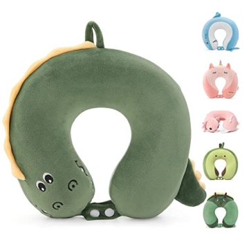 Niuniu Daddy Kids Neck Pillow for Traveling, 100% Memory Foam Travel Pillow, Airplane Travel, Road T...