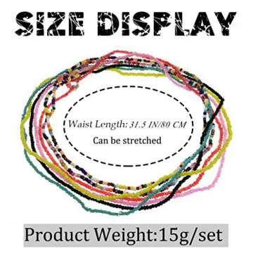 TWINKLEDE Elastic Beads Belly Waist Chain Colorful Beaded Body Chains Set Festival Rave Summer Bikini Body Jewelry for Women(Multi-colored)