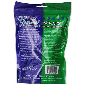 (2 Pack) Loving Pets All Natural Premium Apple and Chicken Wraps Treats