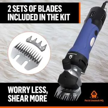 Professional Heavy Duty Sheep Shears - 6 Speed Clippers for Livestock