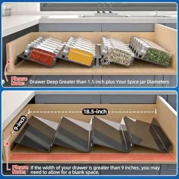 MIUKAA Spice Drawer Organizer - Expandable & Elegant