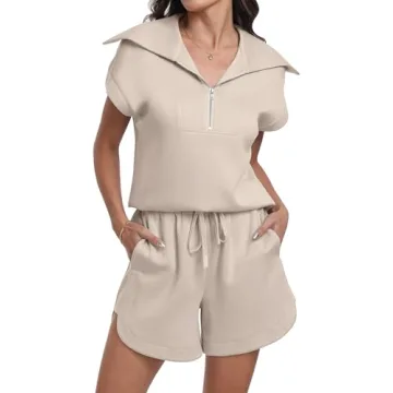 ANRABESS Women's Summer Lounge Set - Soft Cotton Blend Two Piece Outfit