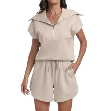 ANRABESS Women's Summer Cotton Lounge Two Piece Set