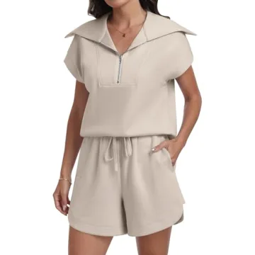 ANRABESS Women's Summer Cotton Lounge Two Piece Set