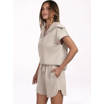ANRABESS Women's Summer Cotton Lounge Two Piece Set