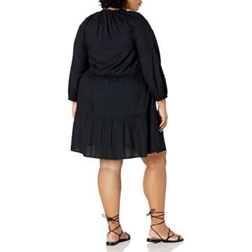 The Drop Women's Ruffle-Neck Mini Dress for Everyday Elegance