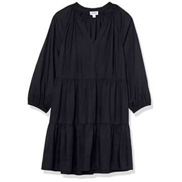 The Drop Women's Ruffle-Neck Mini Dress for Everyday Elegance
