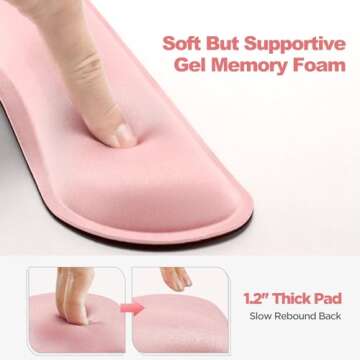 Gimars Upgrade Cleanable PU Leather Keyboard Wrist Pillow Rest Pad, Enlarge Mouse Wrist Cushion Supp...