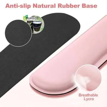 Gimars Upgrade Cleanable PU Leather Keyboard Wrist Pillow Rest Pad, Enlarge Mouse Wrist Cushion Support for Office, Computer, Laptop, Mac, Durable, Comfortable, Pain Relief, Pink