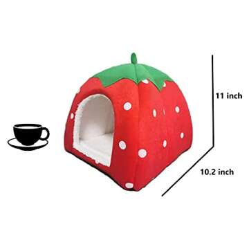 SHOPTREND Cute Strawberry Small Pet Bed for Small Animals