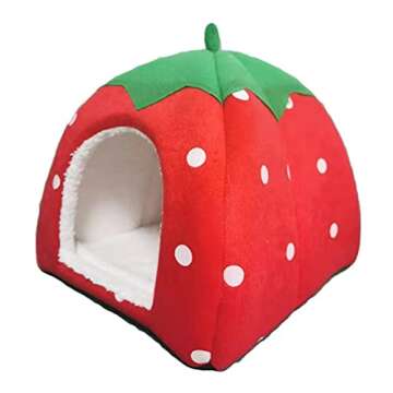SHOPTREND Strawberry Pet Bed for Guinea Pig Bunny Kittens