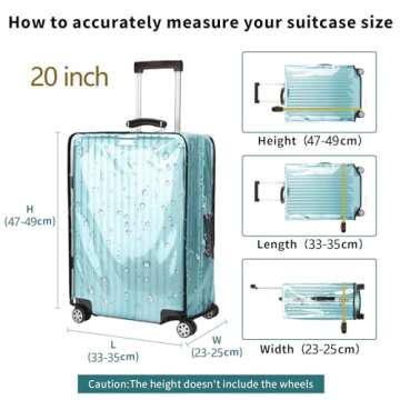 GigabitBest Suitcase Covers for Luggage – Clear PVC Suitcase Cover Protectors, Full-Thicken Transp...