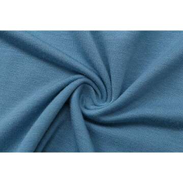 OThread & Co. Women's Basic Crop Tops Stretchy Casual Scoop Neck Racerback Sports Crop Tank Top (Large, Denim Blue)