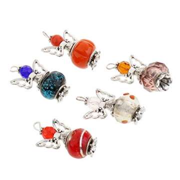 35PCS Angel Wings Charms Pendants Faceted Acrylic Heart Teardrop Beads Wings for Necklace Earring Bracelet Crafts Jewelry Making Findings