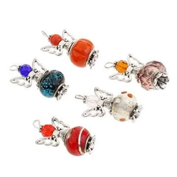 35PCS Angel Wings Charms Pendants Faceted Acrylic Heart Teardrop Beads Wings for Necklace Earring Bracelet Crafts Jewelry Making Findings