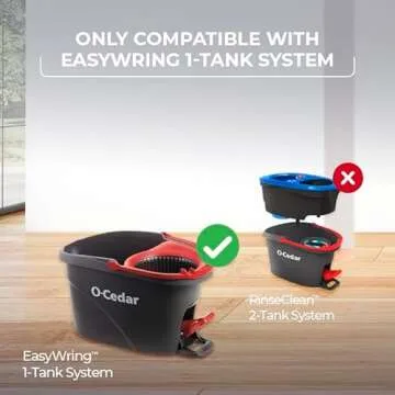 O-Cedar EasyWring Deep Clean Refill (4-Pack) | 40% More Cleaning Power | Microfiber Mop Refill Compa...