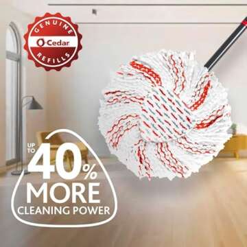 O-Cedar EasyWring Deep Clean Refill (4-Pack) | 40% More Cleaning Power | Microfiber Mop Refill Compatible with O-Cedar EasyWring Spin Mop & Bucket System